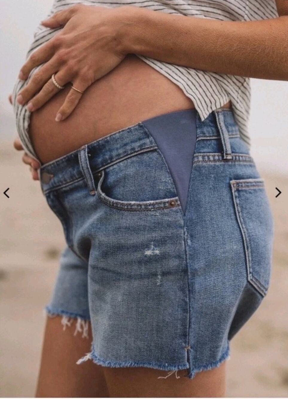 HATCH Cut Off Indigo Maternity Cotton Shorts NWT 29